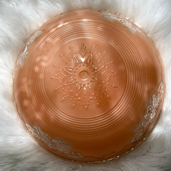 Vintage Other - Vintage Art Deco Pink Frosted Glass Light Fixture Cover Floral